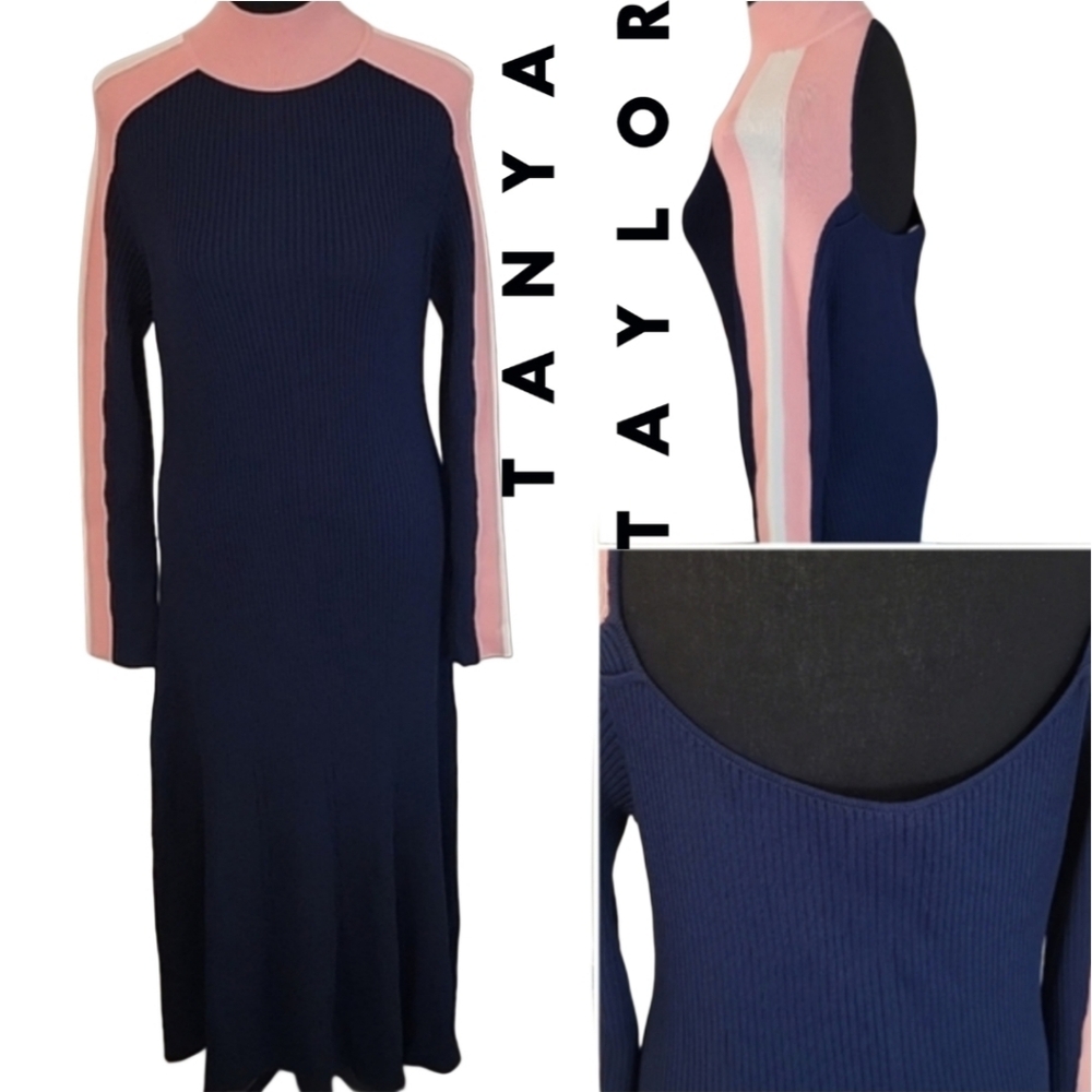 Tanya Taylor Mock Neck Open Back Dress